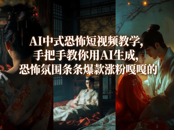 AI中式恐怖短视频教学，手把手教你用AI生成，恐怖氛围条条爆款涨粉嘎嘎的-云享网创