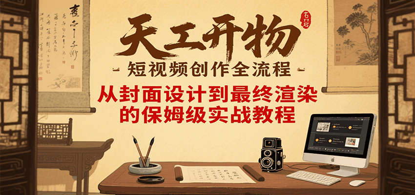天工开物短视频创作全流程，从封面设计到最终渲染的保姆级实战教程-云享网创