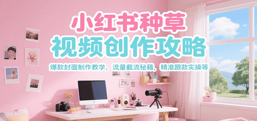 小红书种草视频创作攻略，爆款封面制作教学 ，流量截流秘籍 ，精准跟款实操等-云享网创
