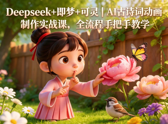 Deepseek+即梦+可灵｜AI古诗词动画制作实战课，全流程手把手教学-云享网创