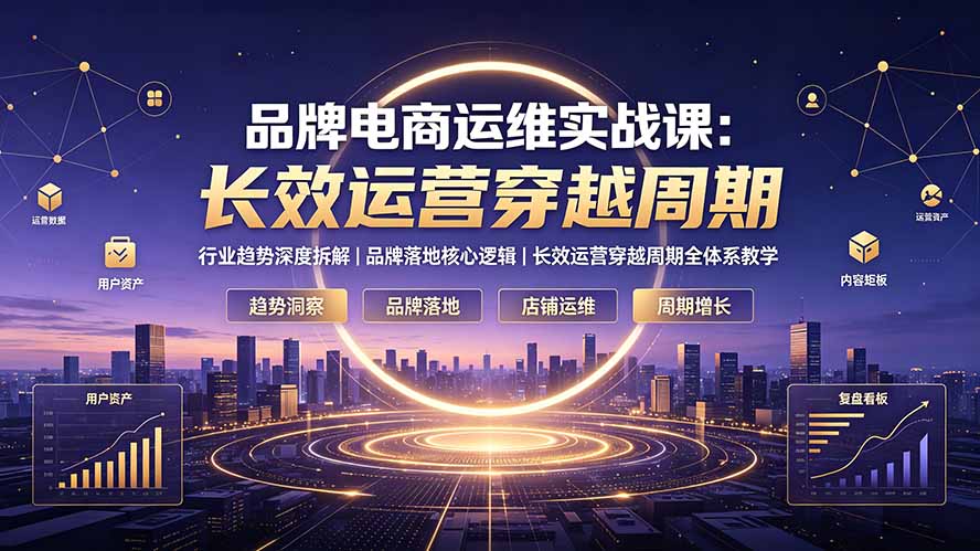 品牌电商运维实战课：行业趋势深度拆解｜品牌落地核心逻辑｜长效运营穿越周期全体系教学-云享网创