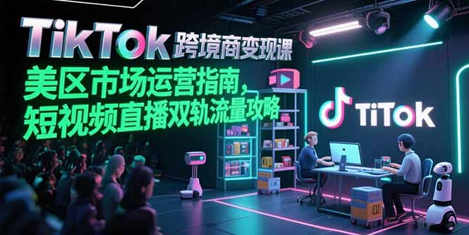 TikTok跨境电商变现课，美区市场运营指南，短视频直播双轨流量攻略-云享网创