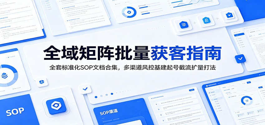 全域矩阵批量获客指南：全套标准化SOP文档合集，多渠道风控基建起号截流扩量打法-云享网创