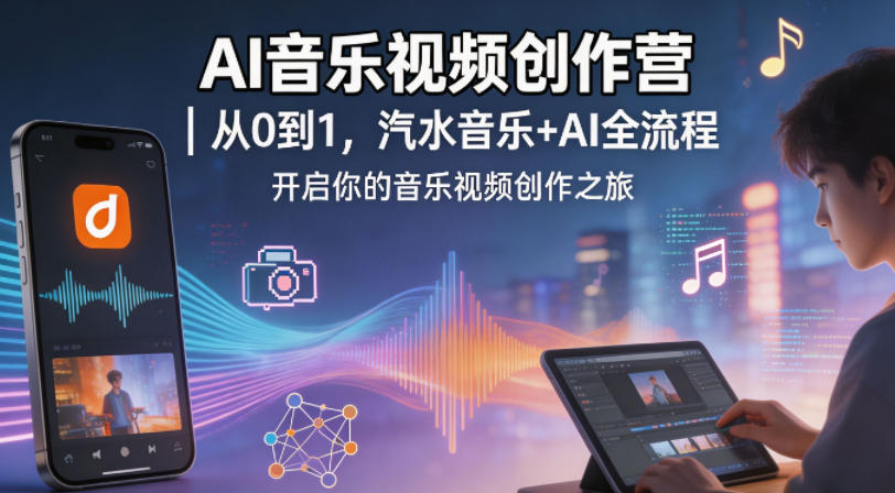 AI音乐视频创作营｜从0到1，汽水音乐+AI全流程，开启你的音乐视频创作之旅-云享网创