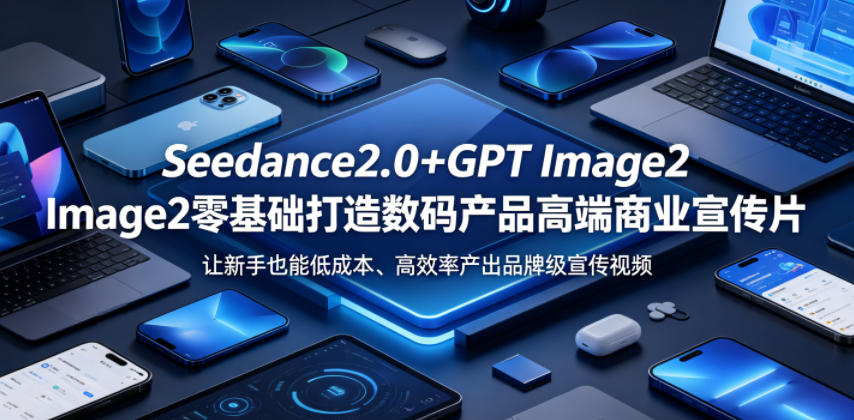 Seedance2.0+GPT Image2零基础打造数码产品高端商业宣传片，让新手也能低成本、高效率产出品牌级宣传视频-云享网创