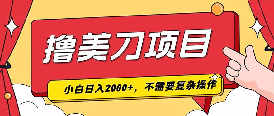撸美刀，单日收入2000+，小白可做-云享网创