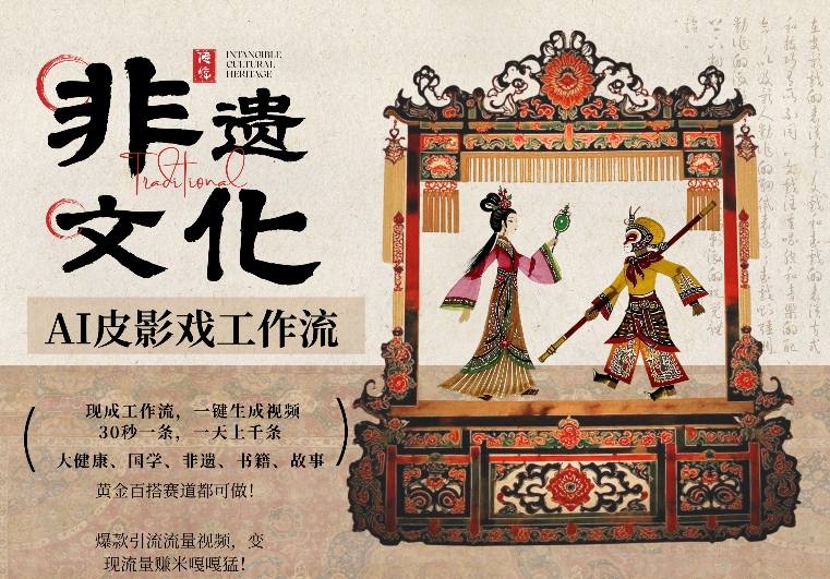AI一键生成民俗文化非遗皮影戏视频，一刀不剪无需剪辑，30S一条，一天上百条，流量财富嘎嘎猛-云享网创