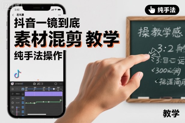 抖音一镜到底素材混剪教学,纯手法操作-云享网创