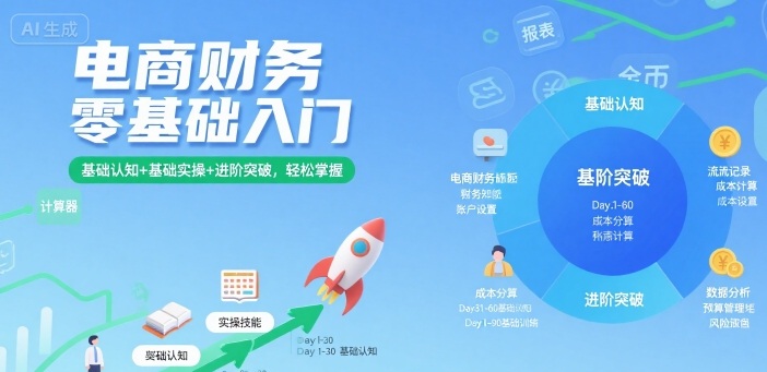 电商财务零基础入门，基础认知+基础实操+进阶突破，轻松掌握-云享网创