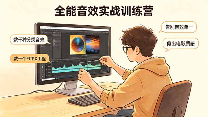 全能音效实战训练营：数千种分类音效+数十个FCPX工程，告别音效单一，剪出电影质感-云享网创