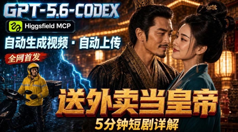 GPT-5.6 Codex+Higgsfield MCP:一条指令生成5分钟短剧并自动上传YouTube(油管)-云享网创
