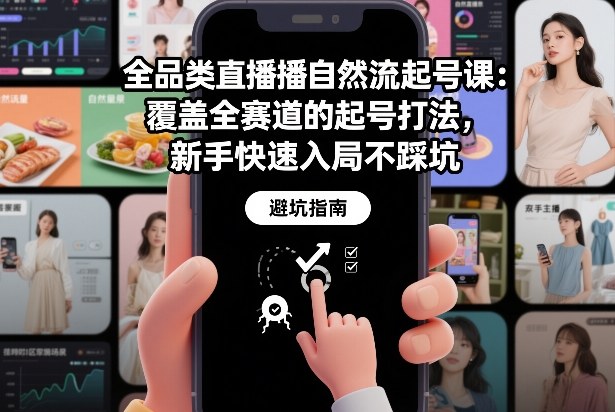 全品类直播自然流起号课：覆盖全赛道的起号打法，新手快速入局不踩坑-云享网创