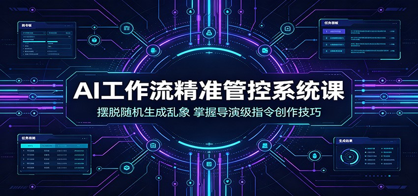 AI工作流精准管控系统课：摆脱随机生成乱象，掌握导演级指令创作技巧-云享网创