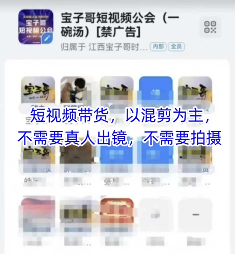 宝子哥头部团队短视频带货，以混剪为主，不需要真人出镜，不需要拍摄【更新12月】-云享网创