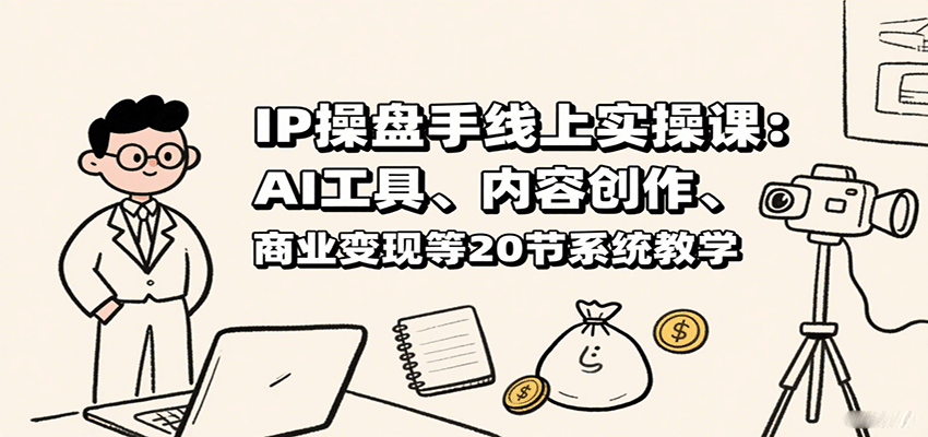 IP操盘手线上实操课：AI工具、内容创作、商业变现等20节系统教学-云享网创
