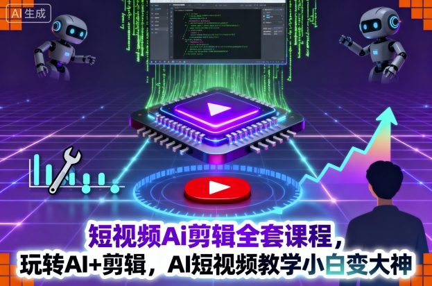 短视频Ai剪辑全套课程,玩转AI+剪辑,AI短视频教学小白变大神-云享网创