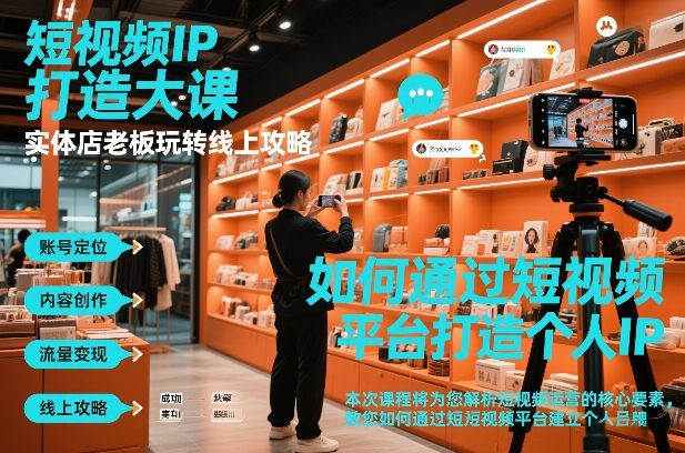 短视频ip打造大课，实体店老板玩转线上攻略-云享网创