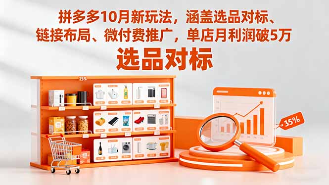 拼多多10月新玩法,涵盖选品对标、链接布局、微付费推广,单店月利润破5万-云享网创