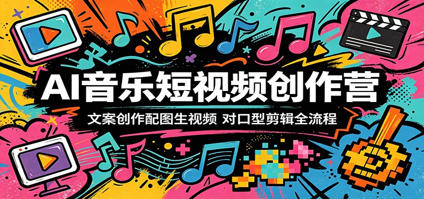 AI音乐短视频创作营：文案创作配图生视频，对口型剪辑全流程-云享网创