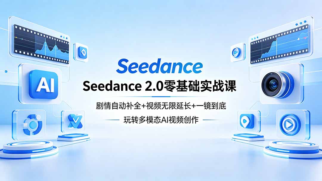 Seedance 2.0零基础实战课：剧情自动补全+视频无限延长+一镜到底：玩转多模态AI视频创作-云享网创