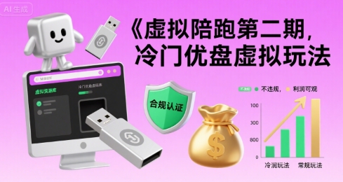 虚拟陪跑第二期，冷门优盘虚拟玩法，不违规，利润可观-云享网创