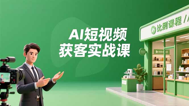 AI短视频获客实战课,数字人创作、实体行业应用、精准引流,30天获取客源月入6万+-云享网创
