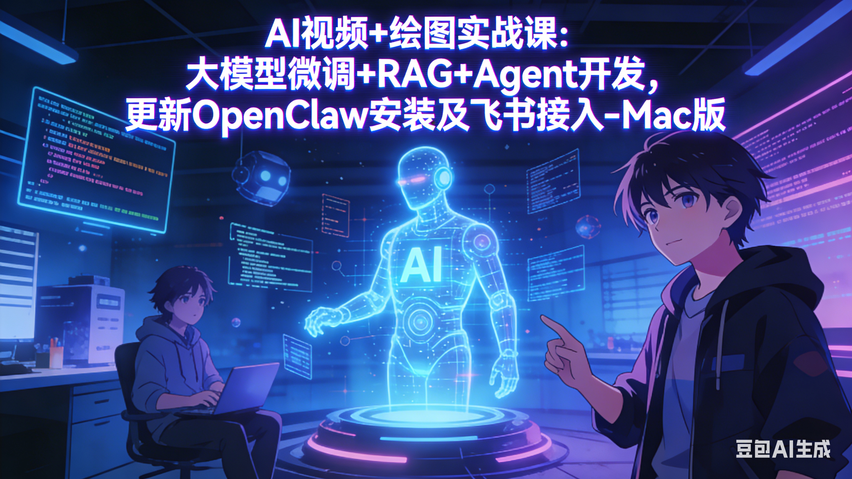 AI视频+绘图实战课：大模型微调+RAG+Agent开发，更新OpenClaw安装及飞书接入-Mac版-云享网创