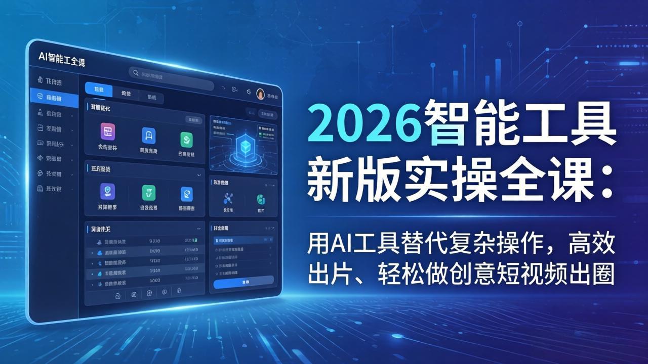 2026智能工具新版实操全课：用AI工具替代复杂操作，高效出片、轻松做创意短视频出圈-云享网创