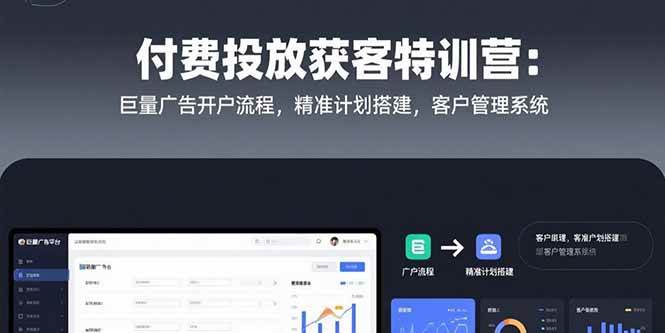 (15426期)付费投放获客特训营:巨量广告开户流程,精准计划搭建,客户管理系统-云享网创