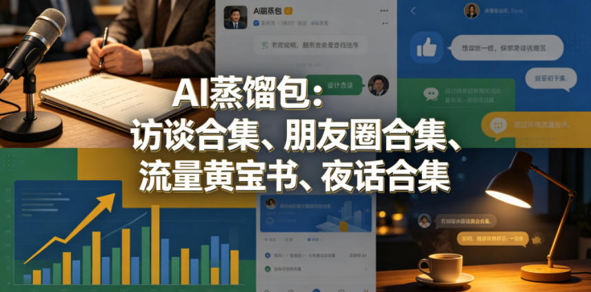 AI蒸馏包：访谈合集、朋友圈合集、流量黄宝书、夜话合集【文档】-云享网创