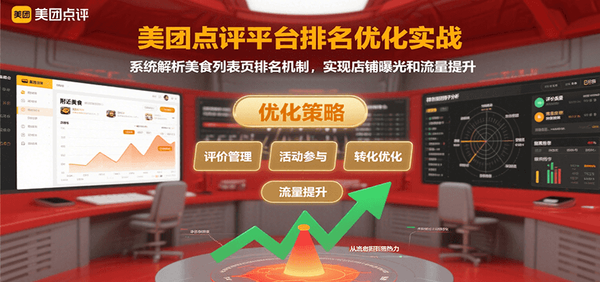 美团点评平台排名优化实战，系统解析美食列表页排名机制，实现店铺曝光和流量提升-云享网创