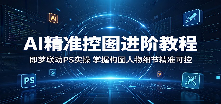 AI精准控图进阶教程：即梦联动PS实操，掌握构图人物细节精准可控-云享网创