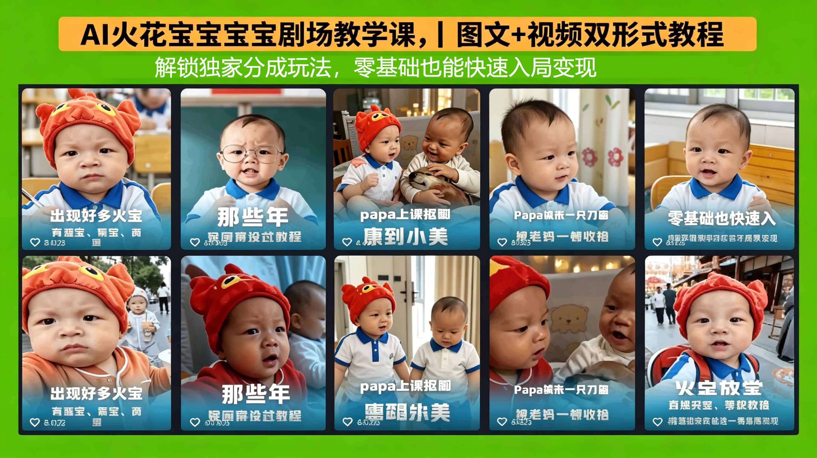 AI火花宝宝宝宝剧场教学课，图文+视频双形式教程，解锁独家分成玩法，零基础也能快速入局变现-云享网创