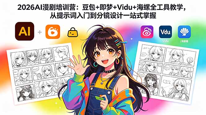 2026AI漫剧培训营：豆包+即梦+Vidu+海螺全工具教学，从提示词入门到分镜设计一站式掌握-云享网创