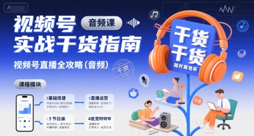 视频号实战干货指南,视频号直播全攻略(音频)-云享网创