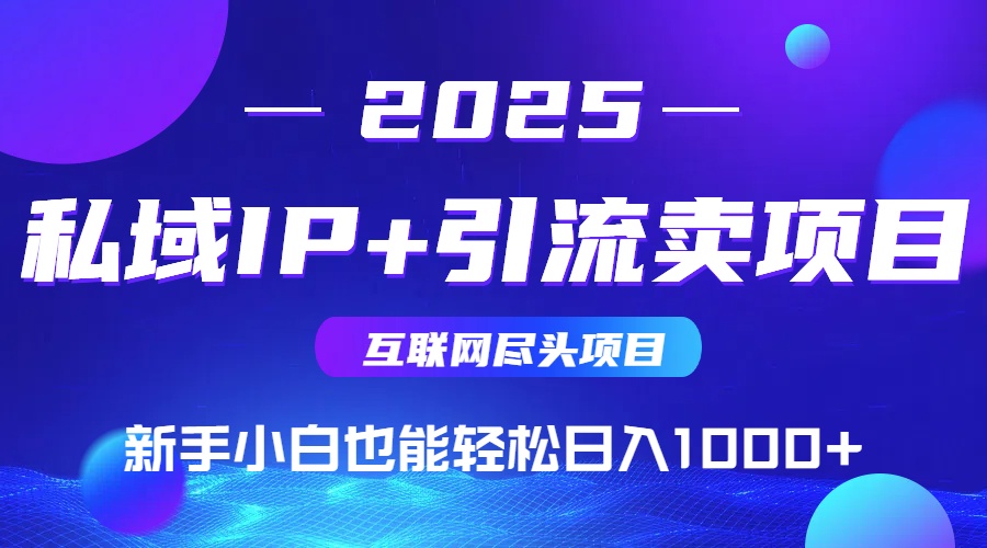 2025网创尽头项目，私域IP+引流，新手小白也能在家日入1000+-云享网创