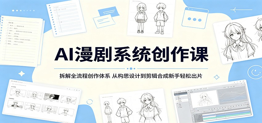 AI漫剧系统创作课：拆解全流程创作体系，从构思设计到剪辑合成新手轻松出片-云享网创