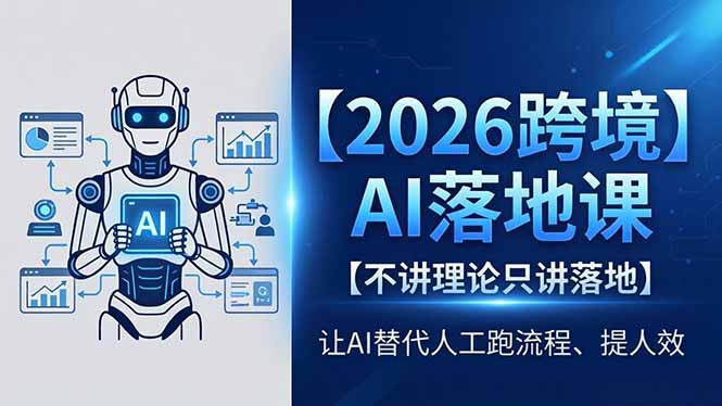 2026跨境AI落地课，不讲理论只讲落地，让AI替代人工跑流程、提人效-云享网创