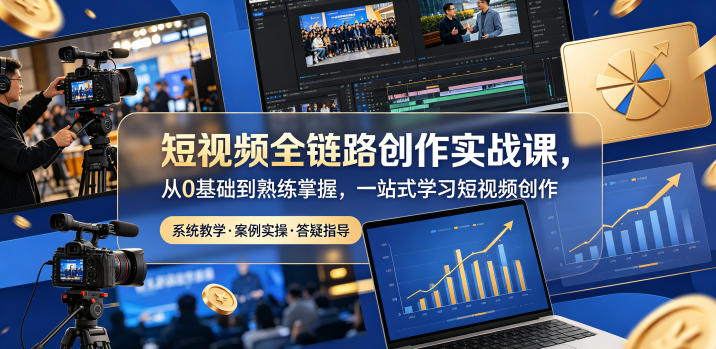 短视频全链路创作实战课，从0基础到熟练掌握，一站式学习短视频创作-云享网创
