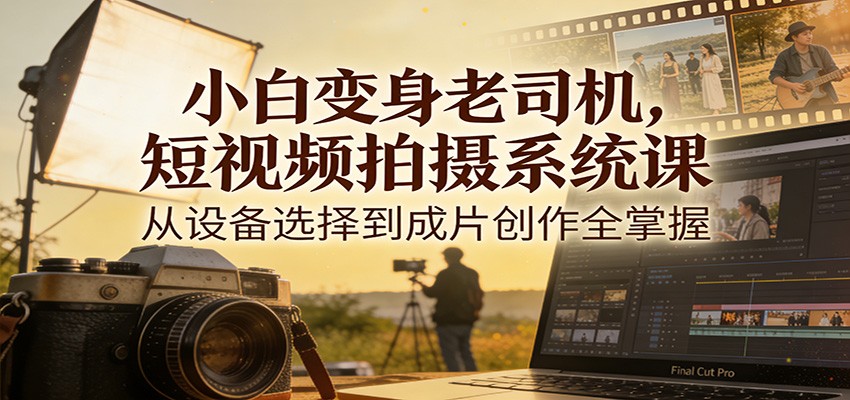 小白变身老司机，短视频拍摄系统课，从设备选择到成片创作全掌握-云享网创
