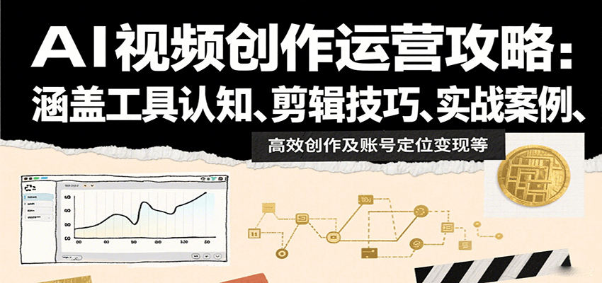 AI视频创作运营攻略：涵盖工具认知、剪辑技巧、实战案例、高效创作及账号定位变现等-云享网创