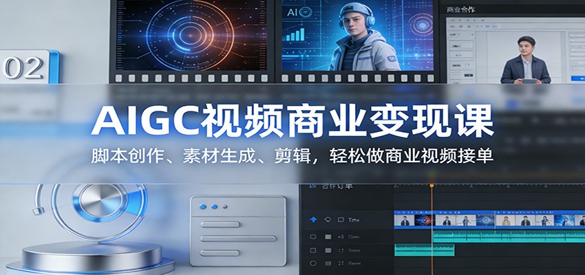 AIGC视频商业变现课：脚本创作、素材生成、剪辑，轻松做商业视频接单-云享网创