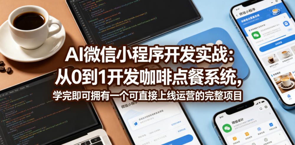 AI微信小程序开发实战：从0到1开发咖啡点餐系统，学完即可拥有一个可直接上线运营的完整项目-云享网创