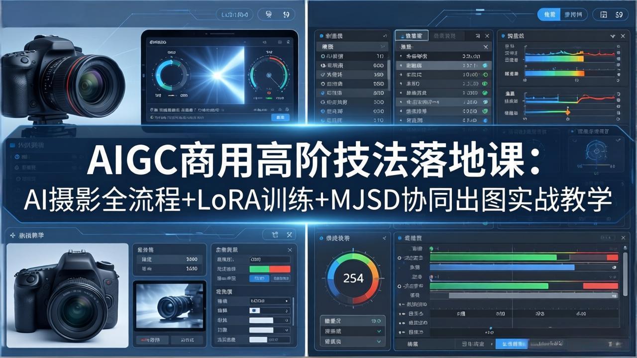 AIGC商用高阶技法落地课：AI摄影全流程+LoRA训练+MJSD协同出图实战教学-云享网创