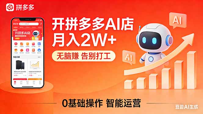 开一家拼多多AI店,月入2W+,无脑赚,告别打工,附SOP手册-云享网创
