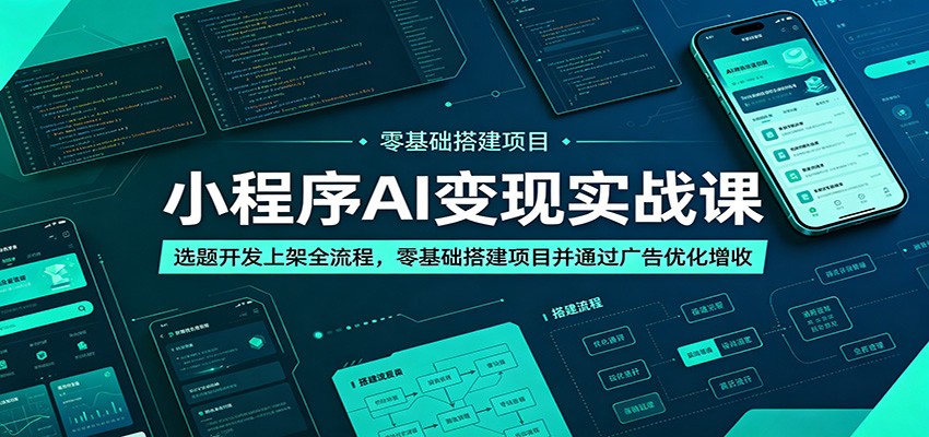 小程序AI变现实战课：选题开发上架全流程，零基础搭建项目并通过广告优化增收-云享网创