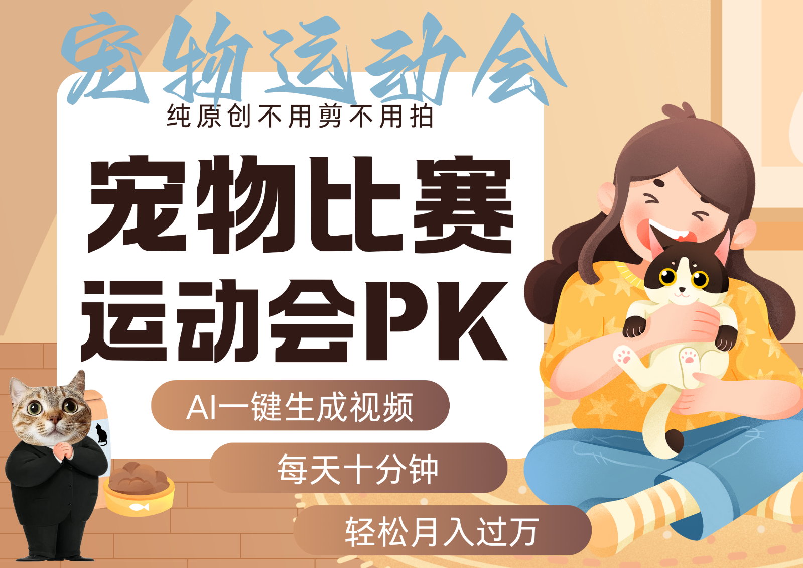 AI萌宠运动员跳水 射击 篮球 足球比赛 每天十分钟 附详细提示词文案库 代替做…-云享网创
