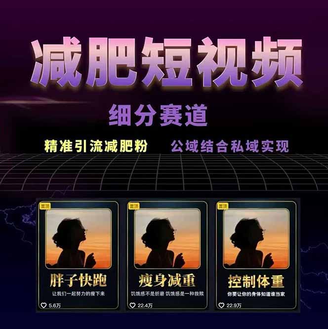 图片[1]-减肥短视频赛道运营课：素材准备-视频制作-引流变现全流程 (附素材-云享网创