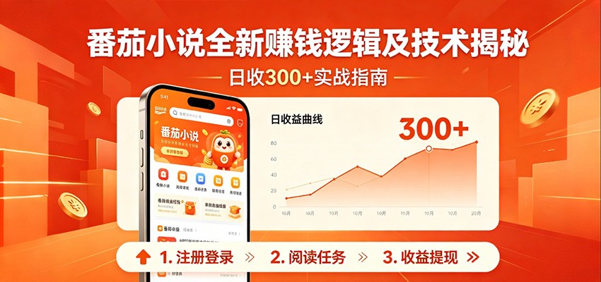 番茄小说全新赚钱逻辑及技术日收300+，小白新书皆可做！无脑赚就行了！-云享网创