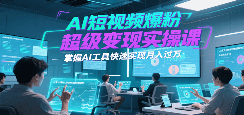 AI短视频爆粉超级变现实操课，掌握AI工具快速实现月入过万-云享网创